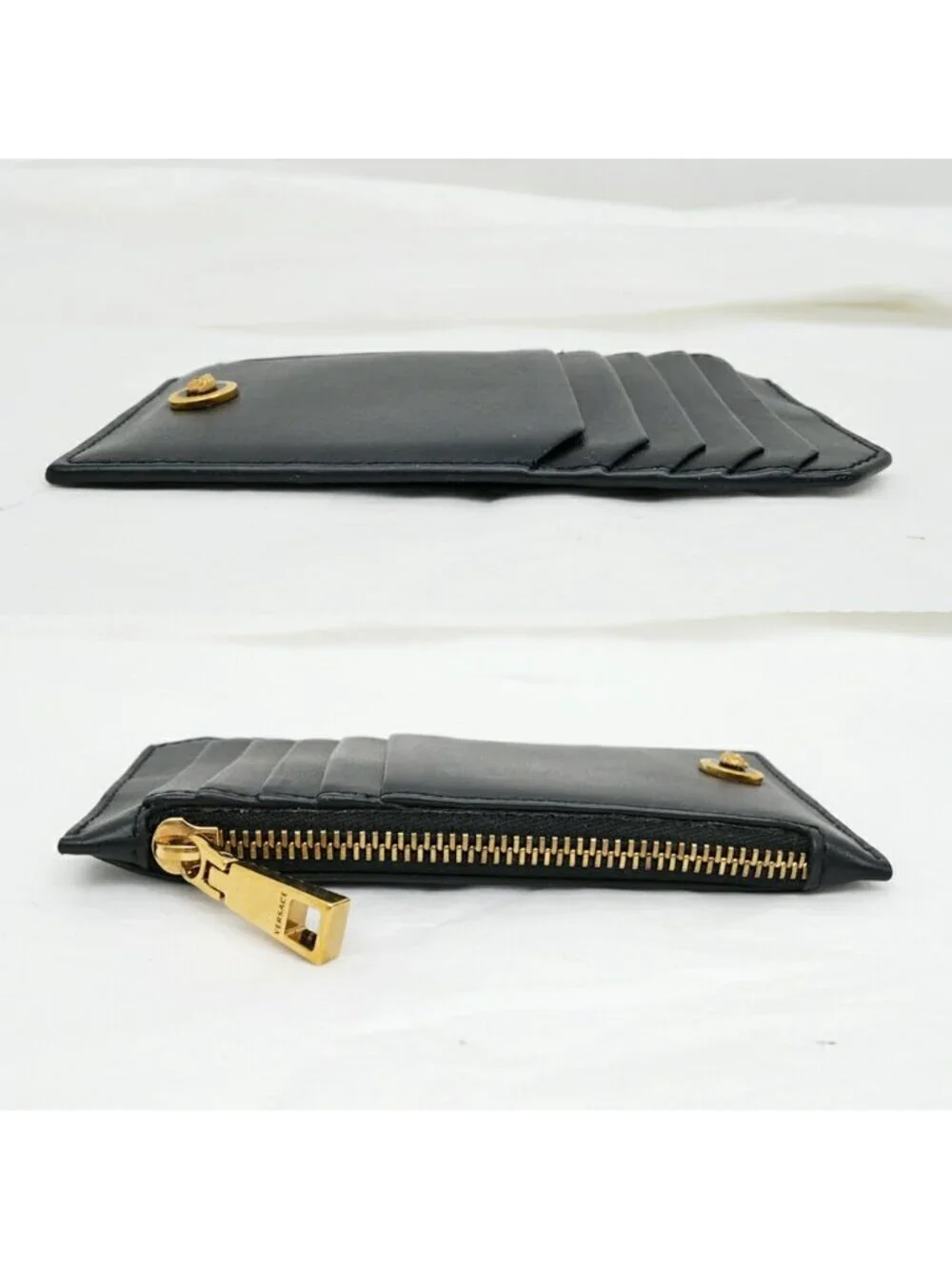 Versace Fragment Case Leather Black Medusa Gold Card